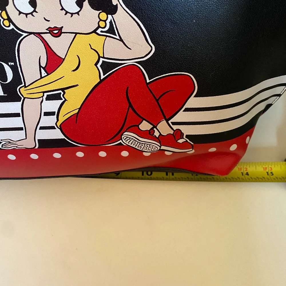 Betty Boop Black and Red Tote with Gold Tone Chain - Picture 14 of 16